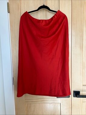 Elegant Red A-Line Skirt